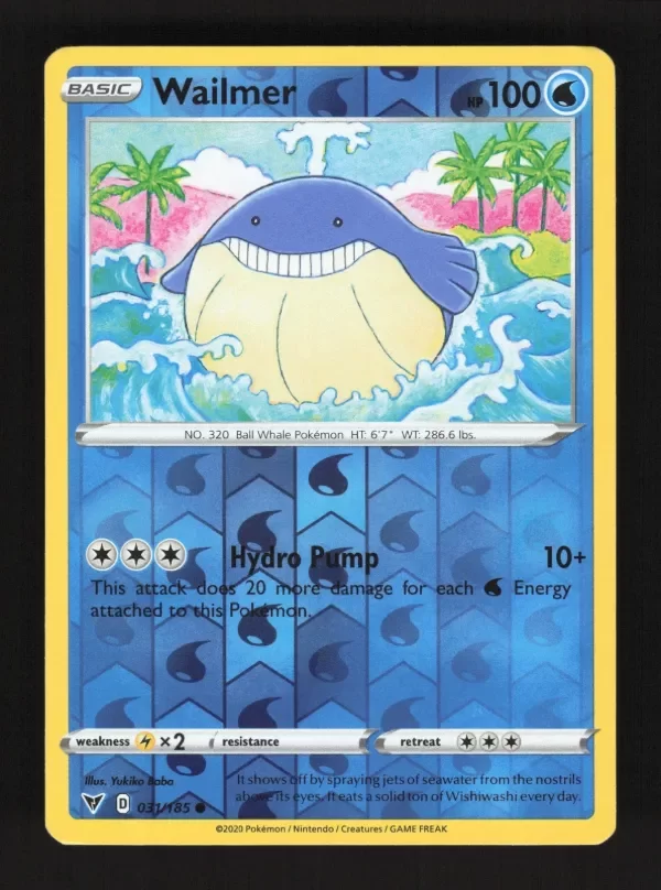 Producto - 2020 Pokemon Wailmer 031/185 Reverse Holo Common Vivid Voltage