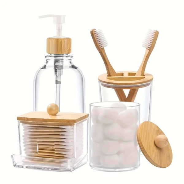 Producto - Set de baño acrílico bambú