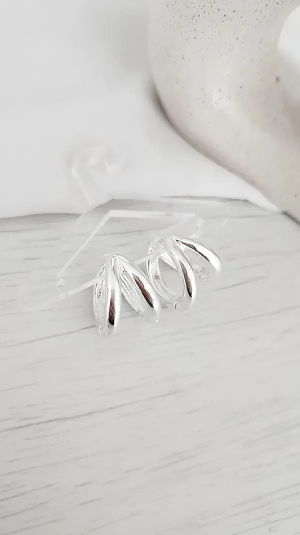 Producto - Argollas Cubana doble 2cm ACERO BLANCO