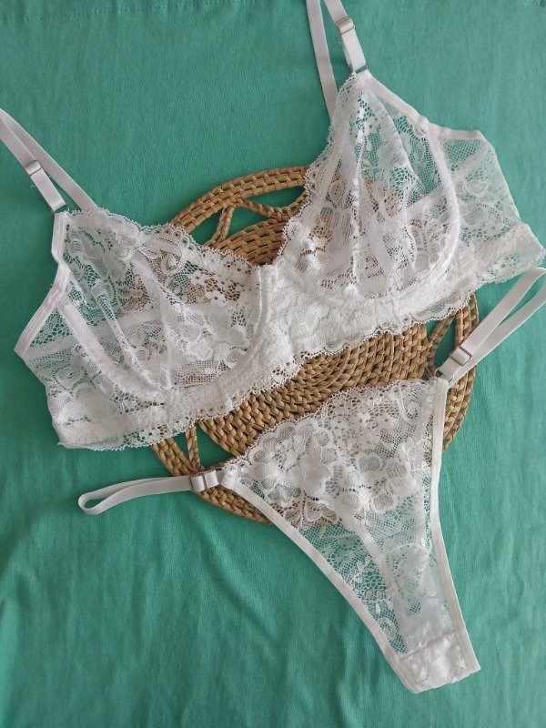 Producto - Conjunto encaje con aro blanco T.85