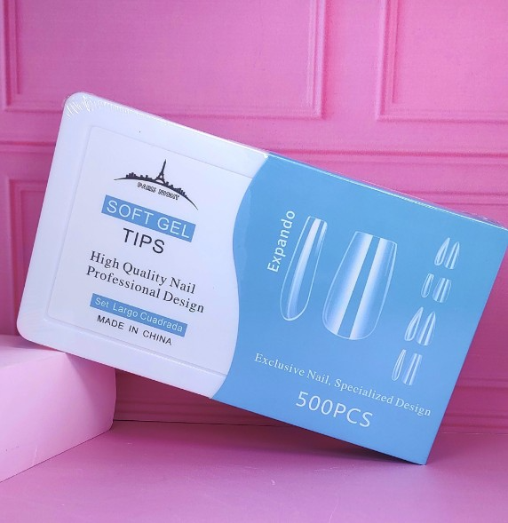 Producto - TIPS SOFT GEL SET LARGO CUADRADA x500 UNIDADES