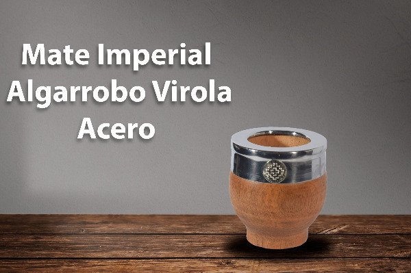Producto - Mate Imperial Algarrobo Virola Acero con Dije