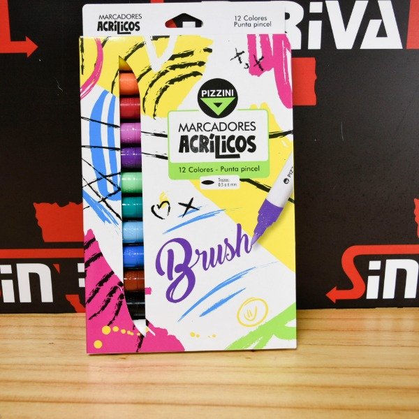 Producto - MARCADORES ACRILICOS PINCEL 12 COLORES 1812 - 1