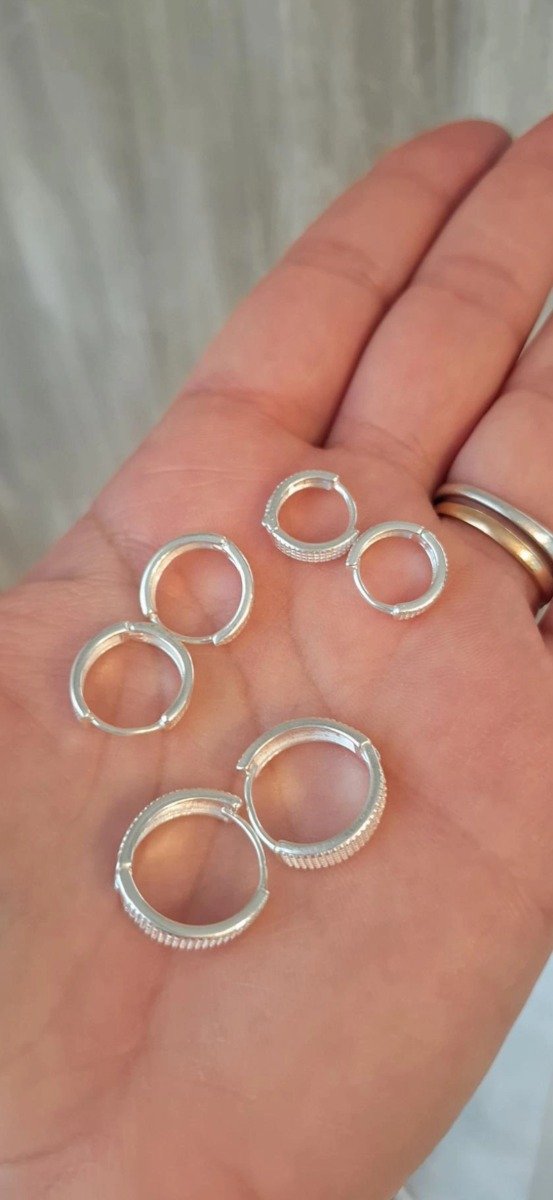 Producto - Argollitas Plata Anchas - 1