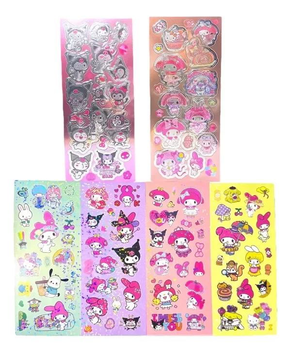 Producto - Pack X6 Planchas Stickers, Holográficas Y Con Brillos Sanrio