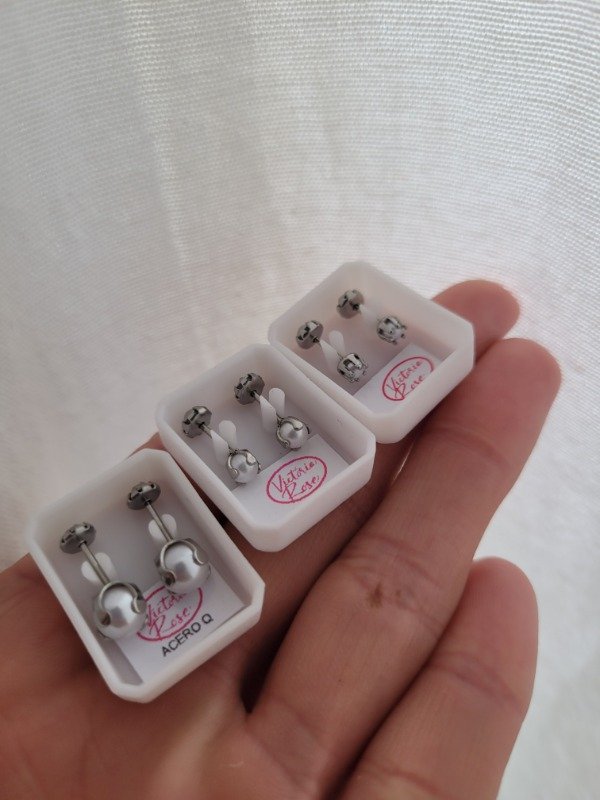 Producto - Par de abridores perlas engarzadas - 3 tamaños AQ