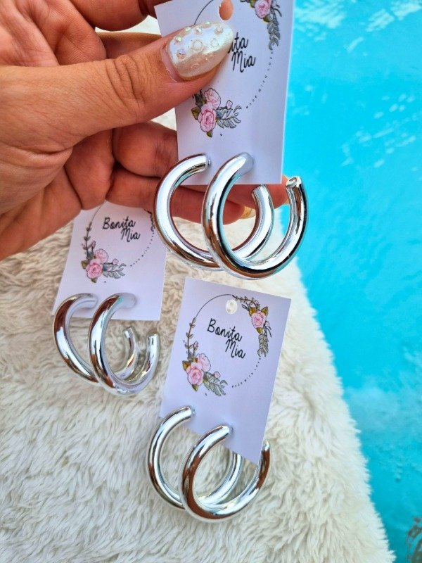 Producto - AROS CHUNKY ARGOLLA PLATEADO