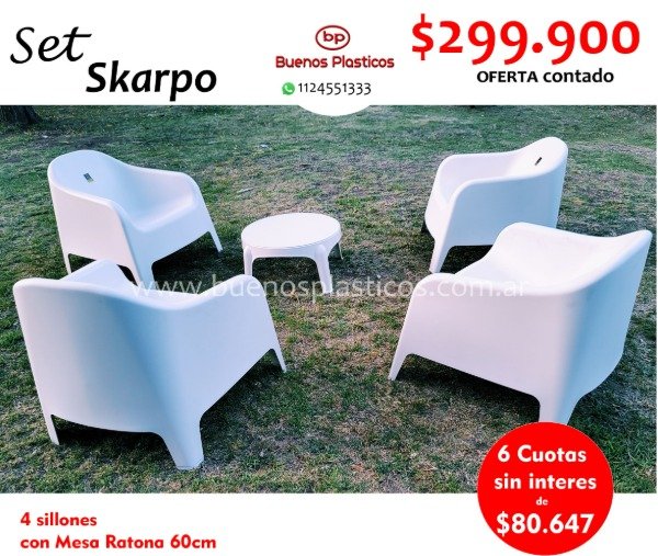 Producto - Set 4 skarpos blancos + mesa