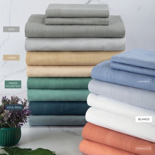 Producto - JUEGO DE SABANAS ESTUDIO COLOR LISAS 2 1/2 144HILOS-ALCOYANA