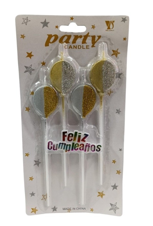Producto - vela globo x4 dorado