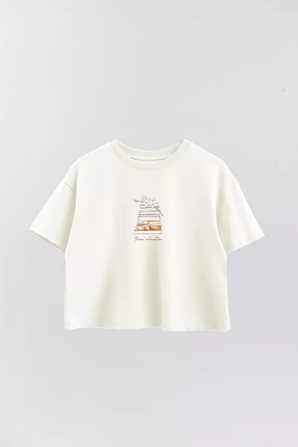 Producto - REMERA CROP ESTAMPADA COASTAL PURE RELAXATION Natural