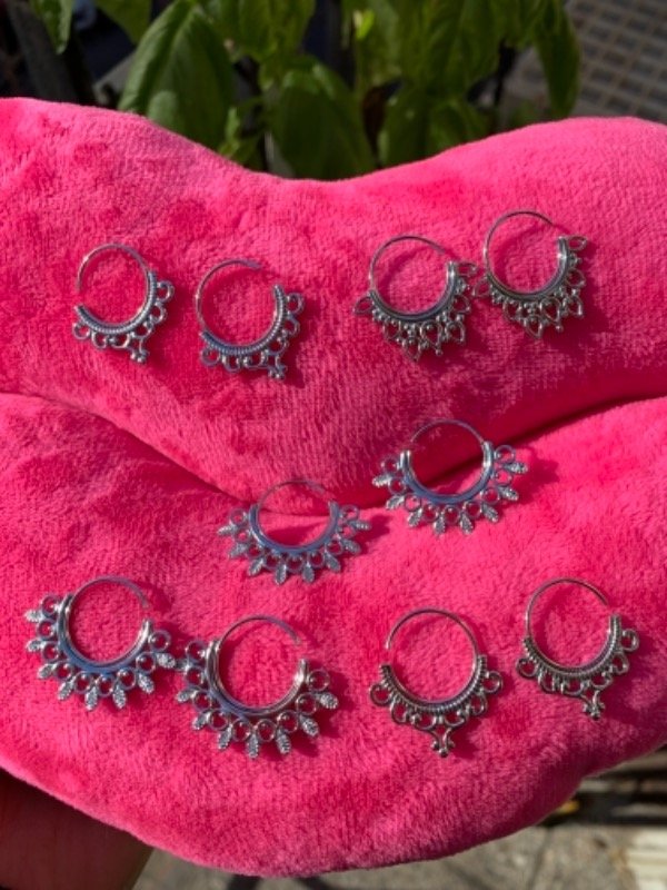 Producto - 4 pares de aros de acero new hindu