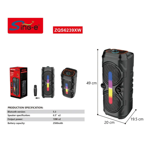 Producto - Parlante BT 6,5x2" SING-E ZQS6239XW - 1