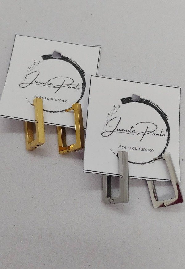 Producto - Aros rectangulares minimalistas dorados