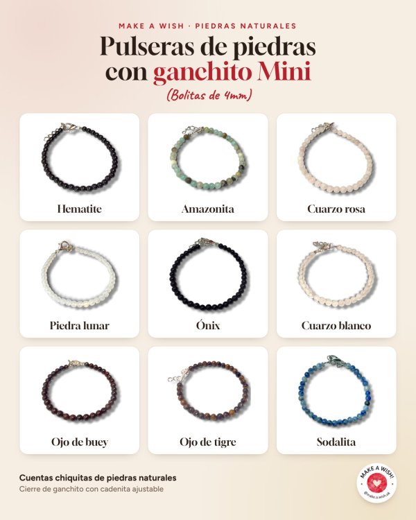 Producto - Pulseras de piedras naturales con ganchito mini - 0