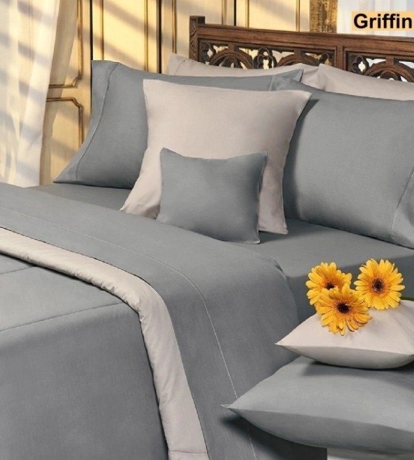 Producto - Juego de sábanas 1 1/2 p Danubio mixto gris