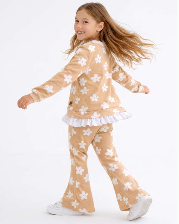 Producto - BUZO NIÑA FLORES BLANCAS CON DOBLE PUÑO - 2