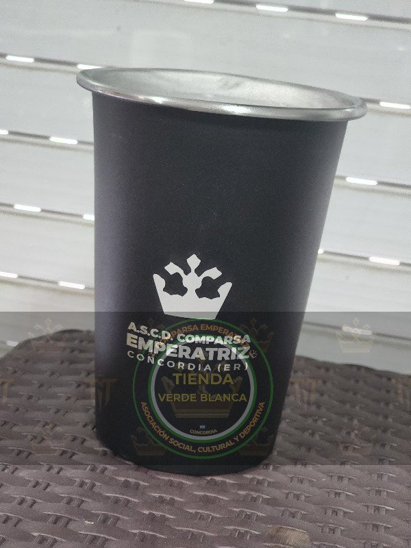 Producto - Vaso fernetero aluminio 1L negro TNT + EMPERATRIZ (láser)