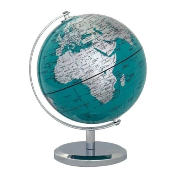 Producto - Globo Terráqueo Decorativo Verde con Base Metálica