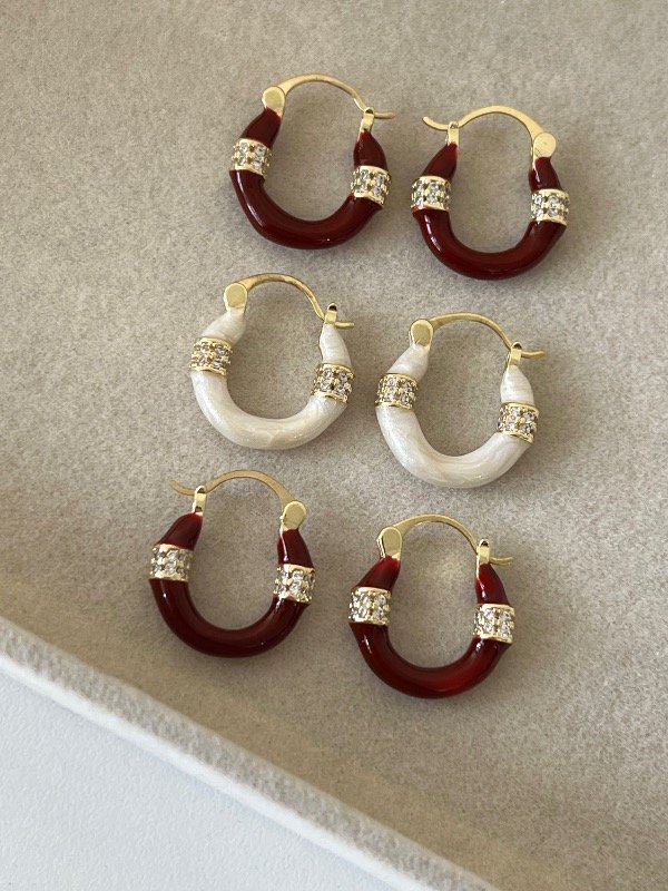 Producto - Aros Canasta color marfil y dorado - 2