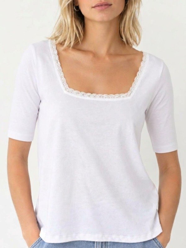 Producto - Manga corta cuello Cuadrado con Puntilla Ribb Confort Premium (Art. 6240) - 0