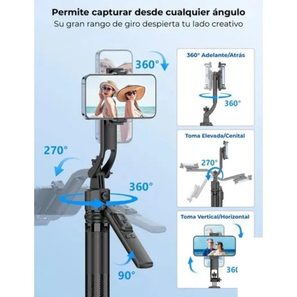 Producto - Trípode Inteligente con Seguimiento Facial 360 y Control Remoto Bluetooth