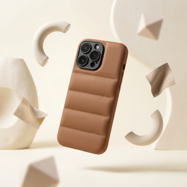 Producto - Puffer marron + cubrecamara negro