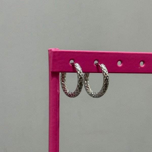 Producto - Aros acero argolla labrada
