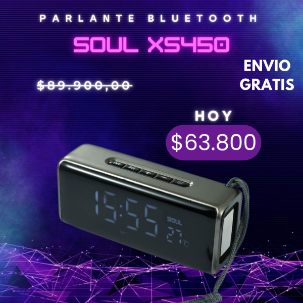 Producto - [CYBER MONDAY] PARLANTE BLUETOOTH SOUL XS450 DESPERTADOR