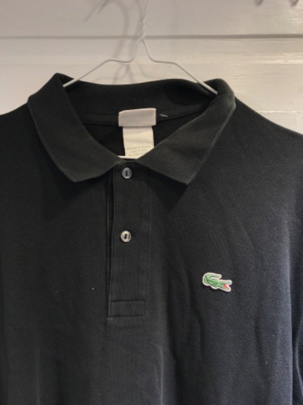 Producto - Chomba LACOSTE negra manga larga basica- Talle L- PRECIO: 48x - 1