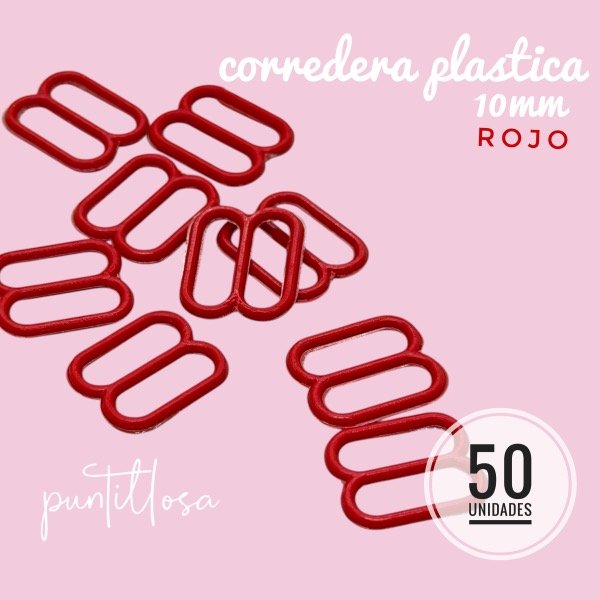 Producto - Corredera 10mm Nylon Rojo - 50 unidades