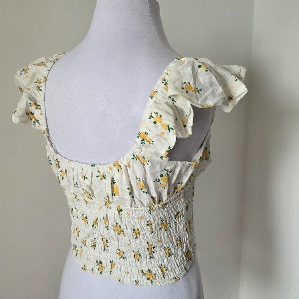 Producto - Blusa con funce en la cintura Floreada y moño en el pecho - S/M - 3