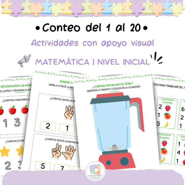 Producto - CONTEO DEL 1 AL 20 - ACTIVIDADES CON APOYO VISUAL - 0