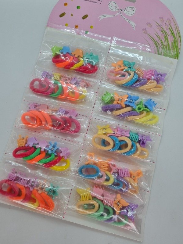Producto - Blister colitas y broches mini x10 bolsas