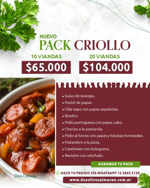Producto - Pack Criollo x 20