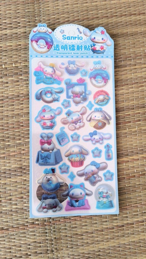 Producto - Plancha de stickers holográfica cinnamonroll