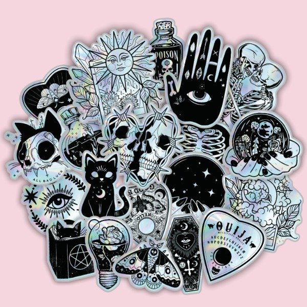 Producto - Pack 20 Stickers HOLOGRAFICOS Vinilo Uv Premium -  Esoterica