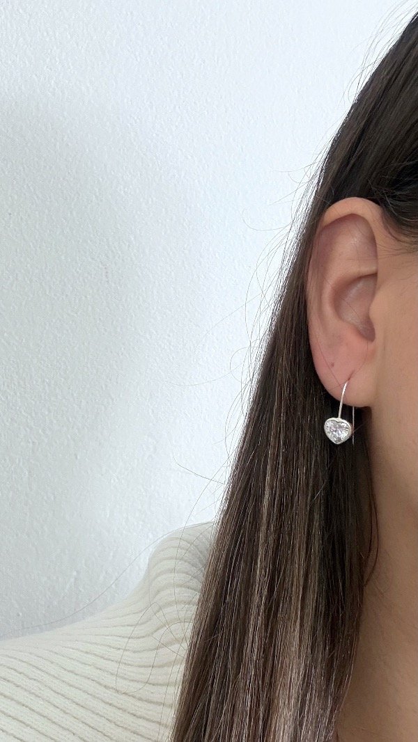 Producto - Argollas sin cierre cubic corazón P925 - 3