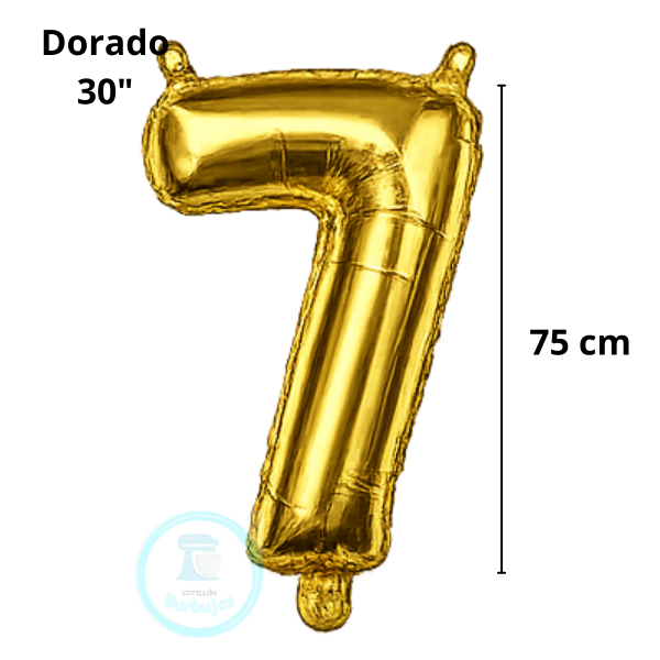 Producto - Globo N. 7 Metalizado 30" (75 cm) DORADO x1