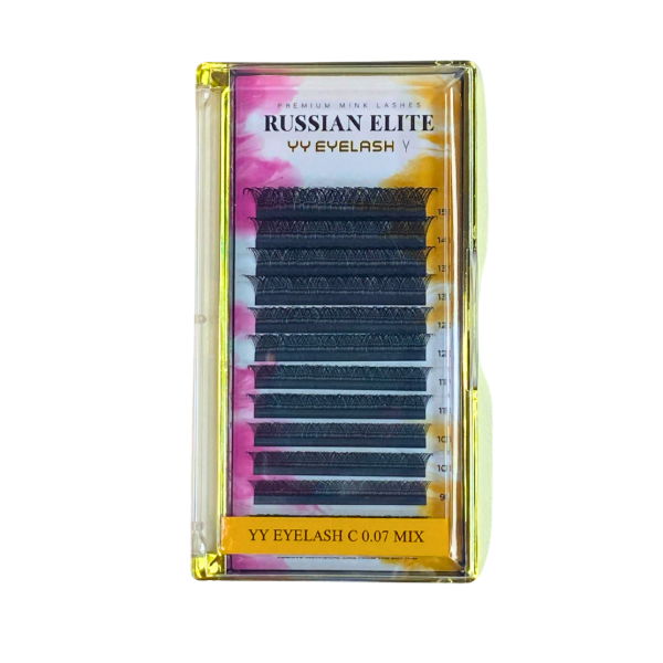 Producto - EXTENSIONES DE PESTAÑAS RUSSIAN ELITE TECNOLÓGICA YY CURVA C 0.07 MIX