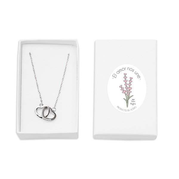 Producto - Collar Acero Dos Corazones