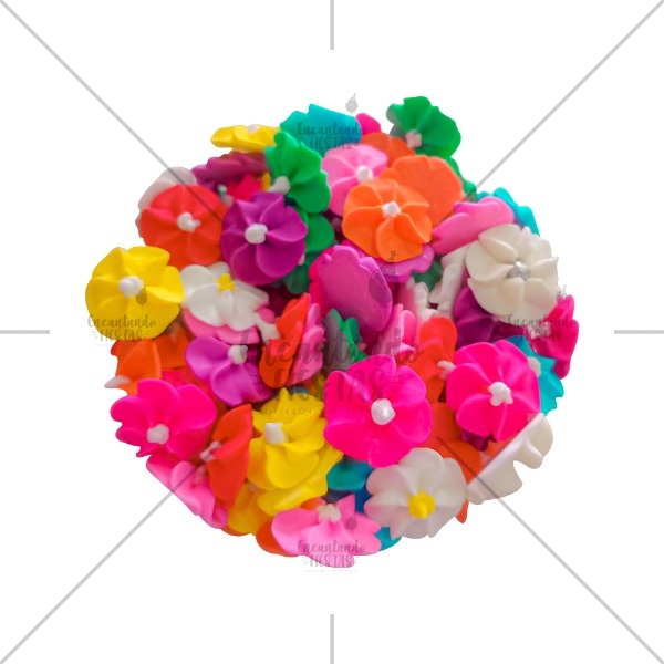 Producto - Flor De Azucar Durazno Multicolor x 10u
