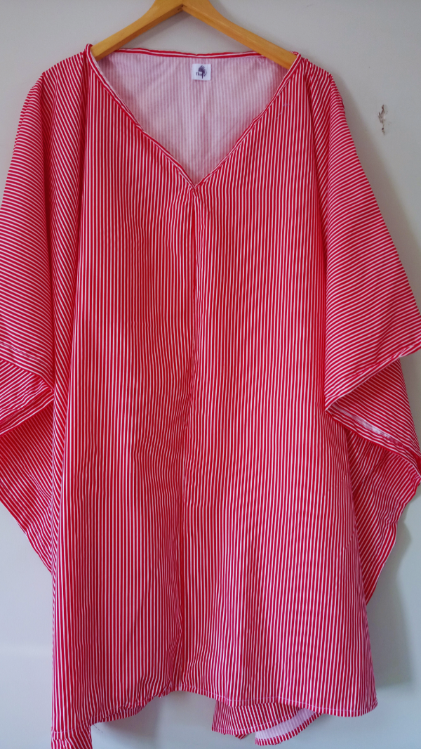 Producto - Kaftan Plyaj. Tunica/vestido En Algodón Rayado. 5 XL