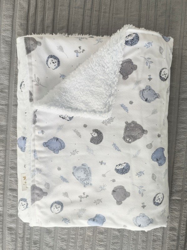 Producto - Gabardina y corderito Ositos celestes