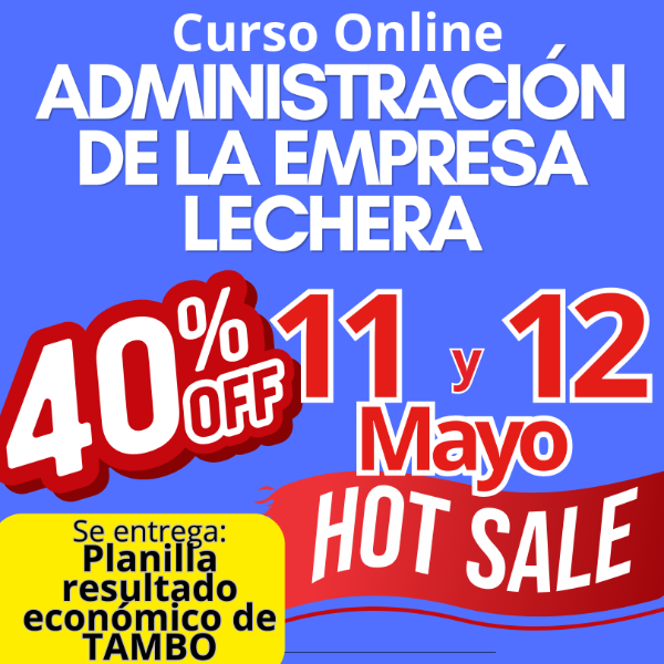 Producto - Curso Online: Administración de la empresa lechera (tambo)