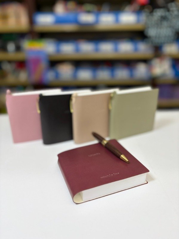 Producto - Agenda mini perpetua + Bolígrafo Diaria Encuadernada - "Mundo Fw"