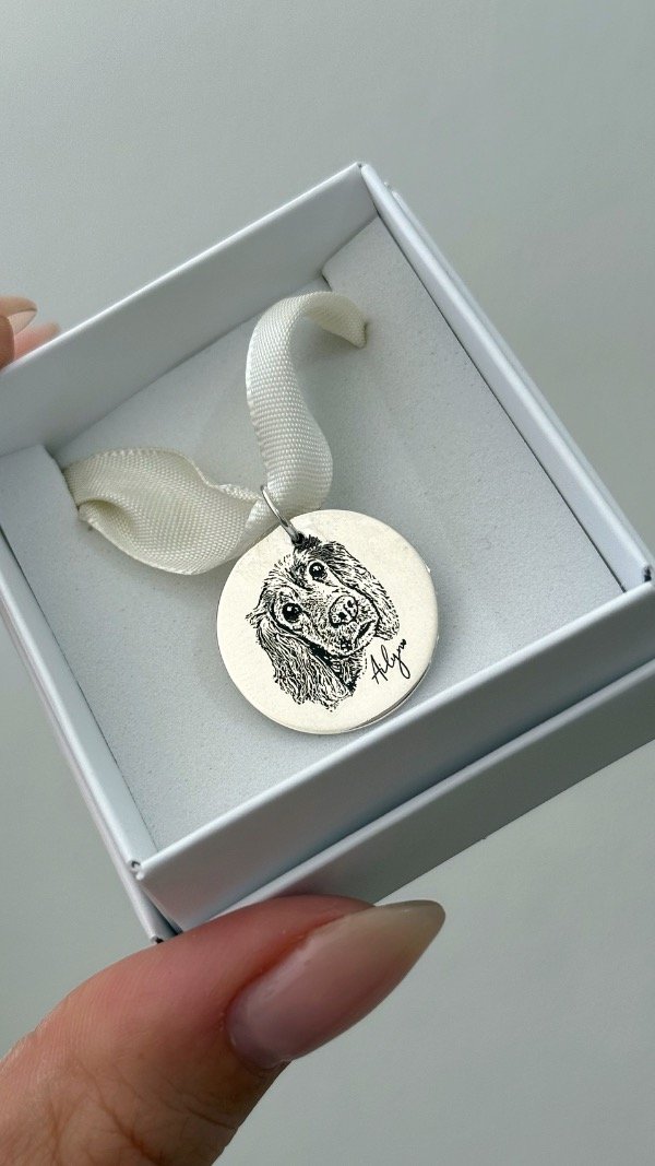 Producto - Dije medalla 2cm mascota grabada P925 POR PEDIDO