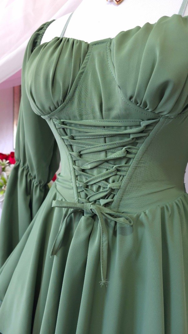 Producto - Vestido Coquette Samantha Verde! IMPORTADO NUEVO - 3