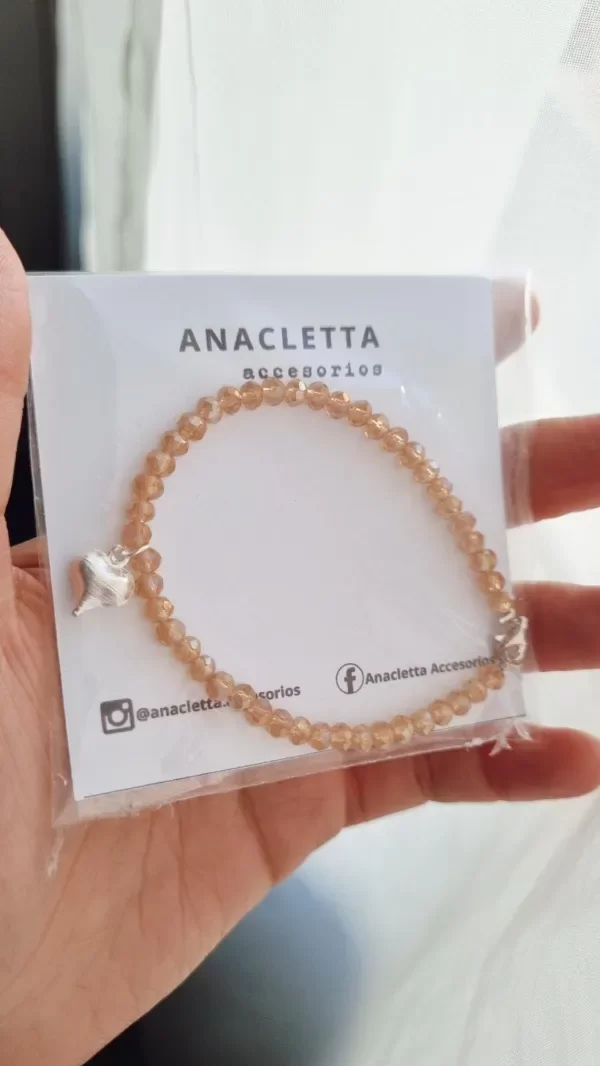Producto - Pulsera corazon inflado ambar plata 925