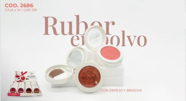 Producto - Rubor en polvo con espejo y brocha Tejar